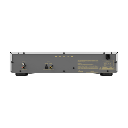 Onkyo Icon C-30 in silver, rear panel with RCA, optical and coaxial outputs