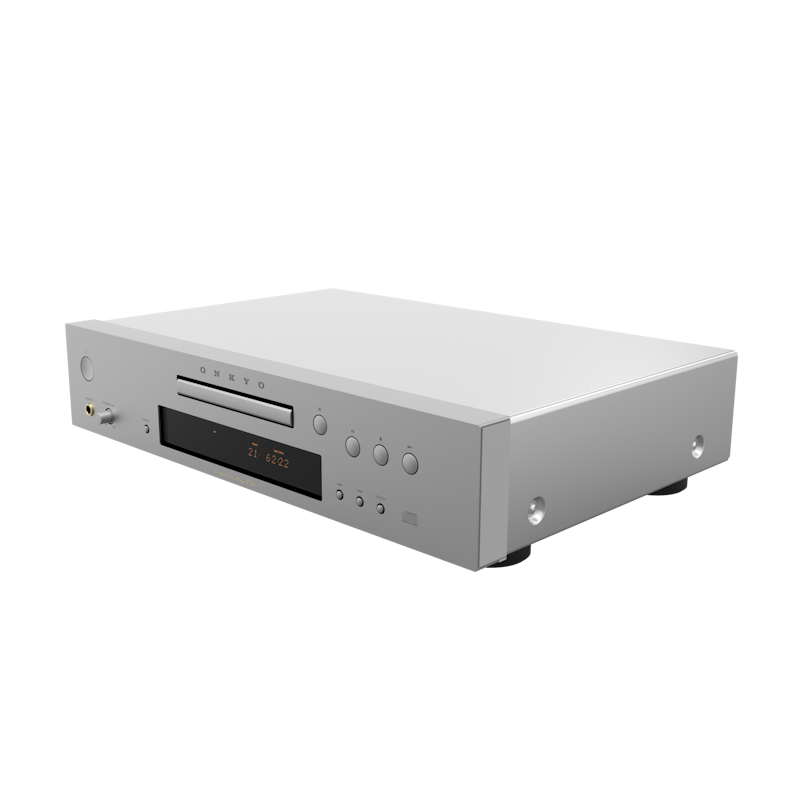 Onkyo Icon C-30 CD player in silver, front angled right view