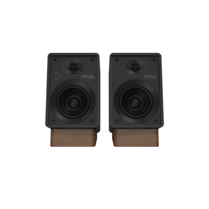 Onkyo GX-10DB powered monitor in Black, front view with grille off showing 3-inch woofer
