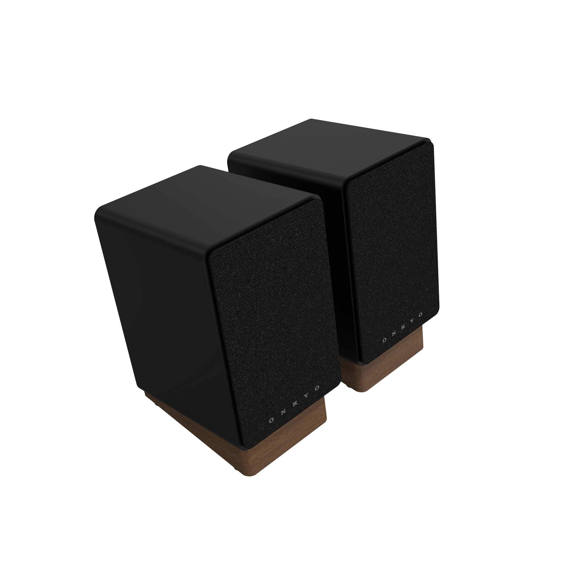 Onkyo GX-30ARC powered monitor in Black, angled hero view with grille on