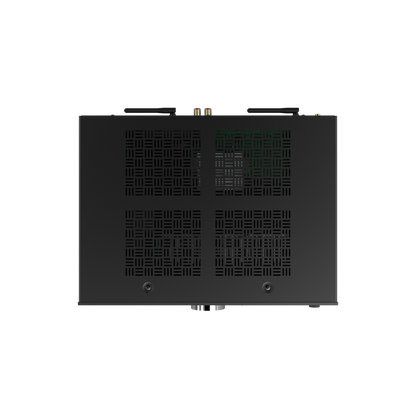 Onkyo A-50 in black, top-down view of the oval chassis