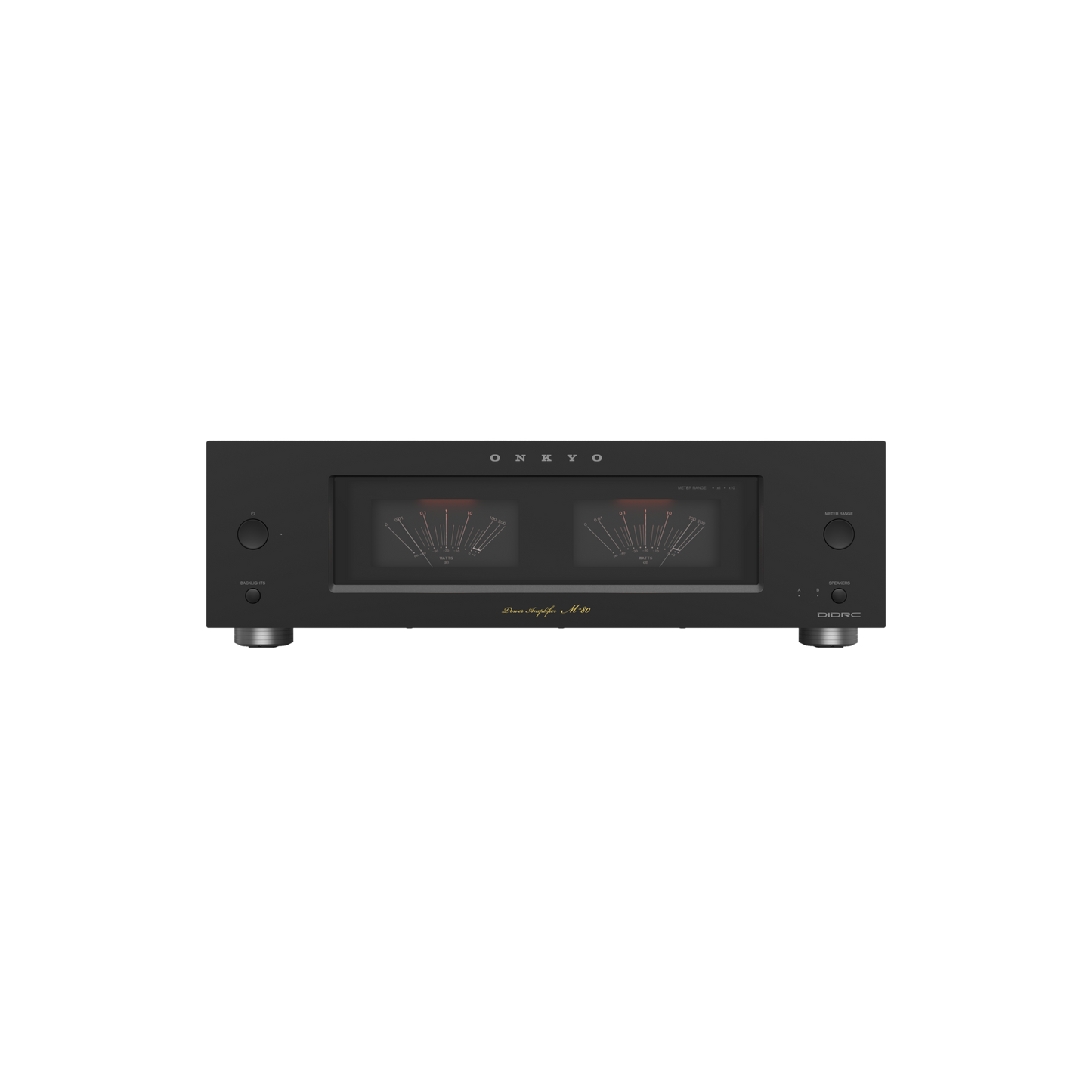Onkyo M-80 in black, straight-on front panel view