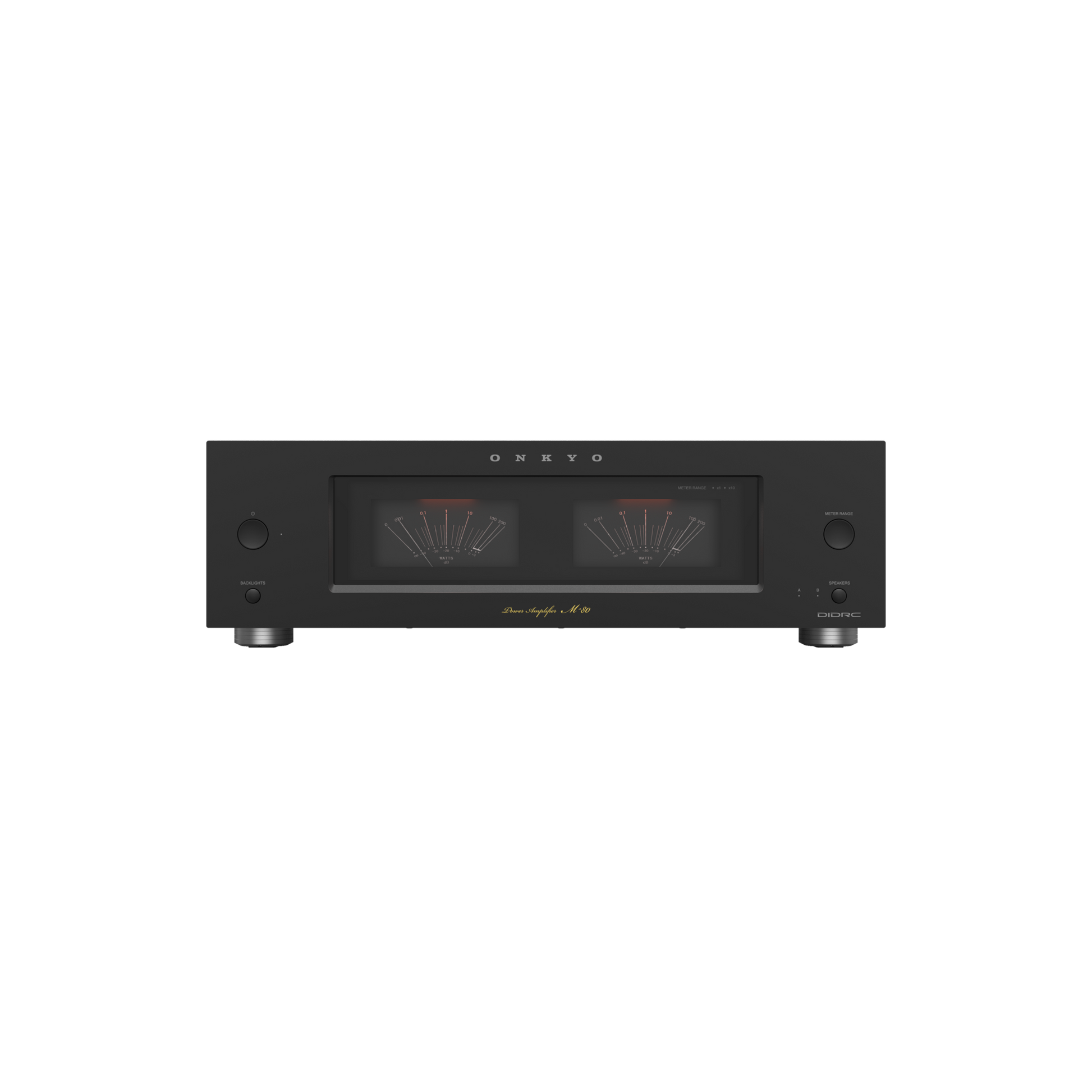 Onkyo M-80 in black, straight-on front panel view