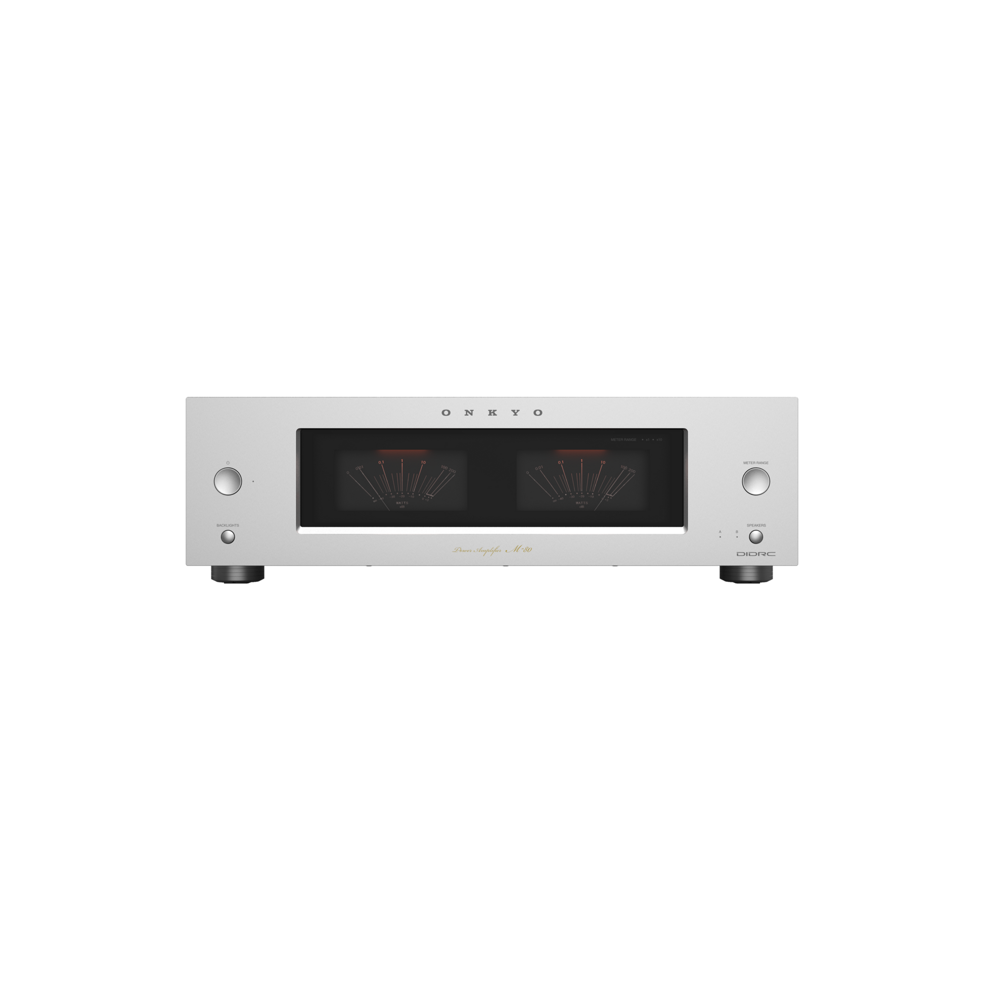 Onkyo M-80 in silver, straight-on front panel view