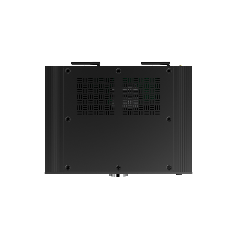 Onkyo P-80 in black, top-down view of the oval chassis