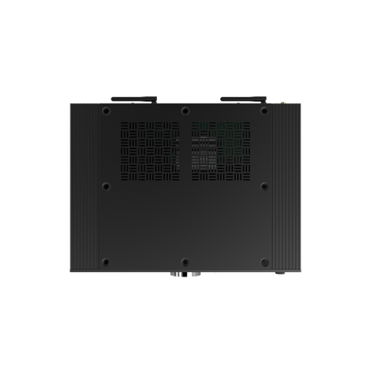 Onkyo P-80 in black, top-down view of the oval chassis
