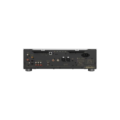 Onkyo P-80 in silver, rear panel showing inputs and outputs