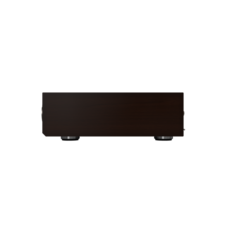 Onkyo Muse Y-50 80th Anniversary, left side with Bordeaux walnut panel