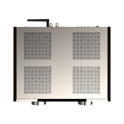 Onkyo Muse Y-50 80th Anniversary, top view with San Kuzushi ventilated plate