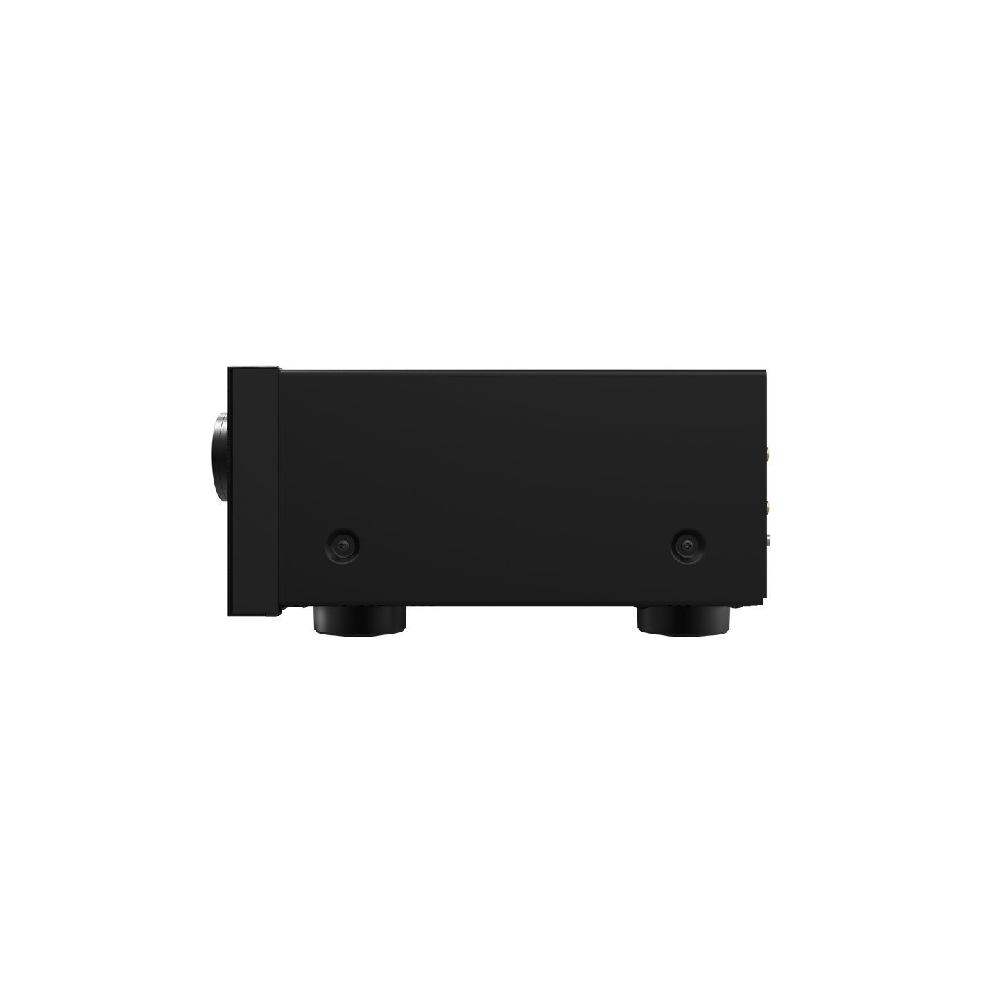 Onkyo TX-8470 stereo receiver in black, side view