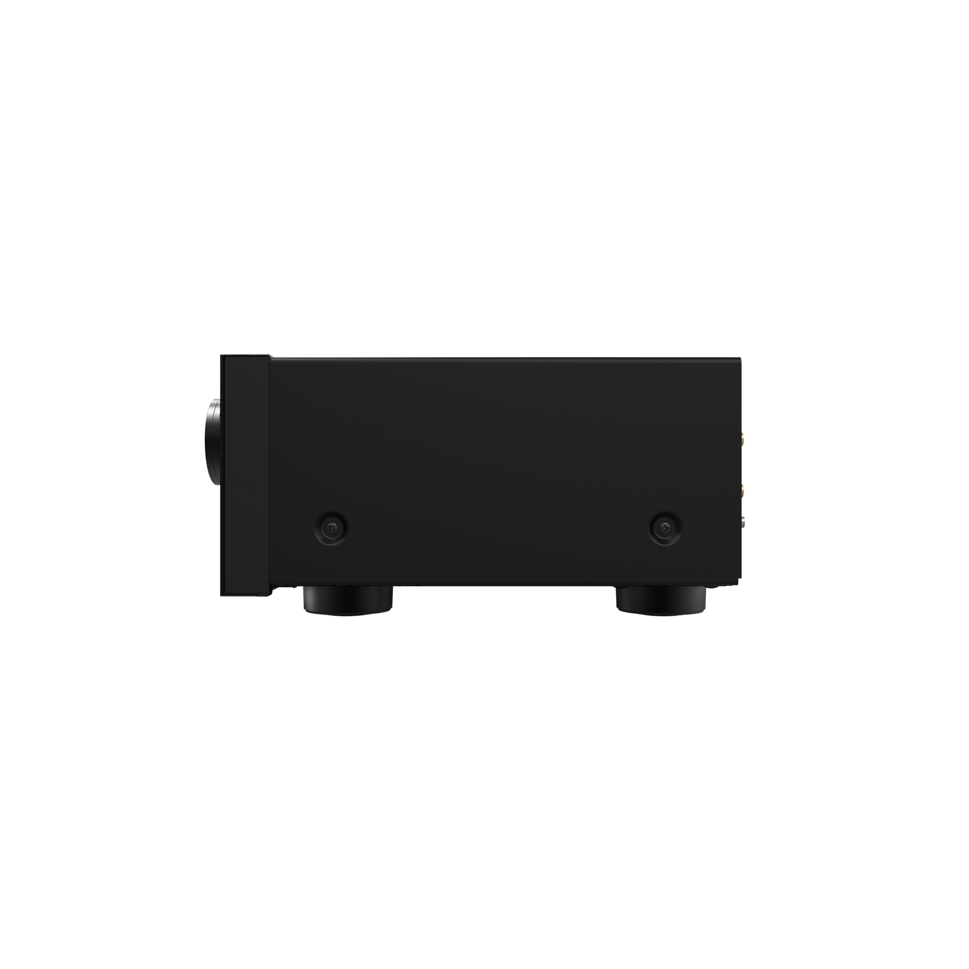 Onkyo TX-8470 stereo receiver in black, side view