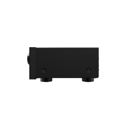 Onkyo TX-8470 stereo receiver in black, side view