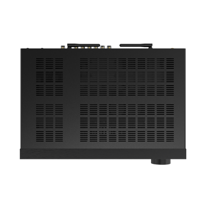Onkyo TX-8470 stereo receiver in black, top view