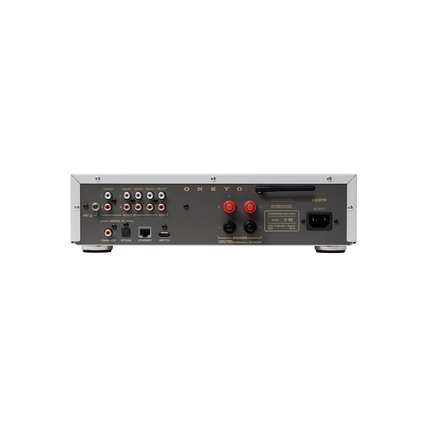Onkyo Muse Y-40 in Silver, rear panel connections