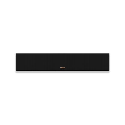 Angled view of Klipsch R-30C wide center speaker in black finish