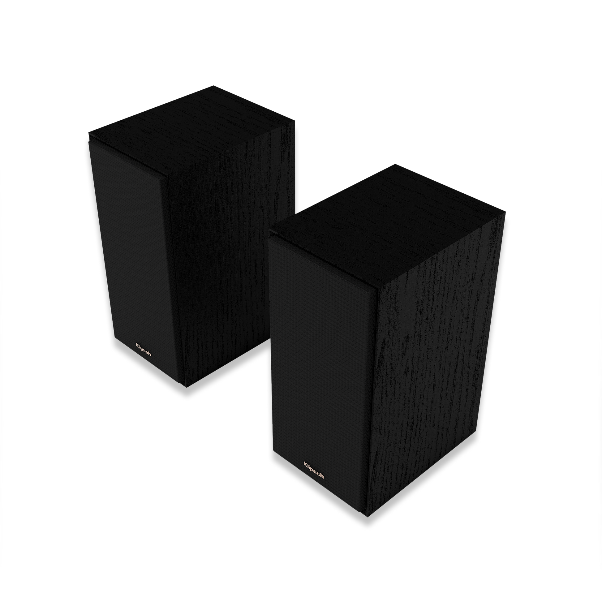 Klipsch R-40M bookshelf speaker angled view showing horn tweeter and 4-inch woofer