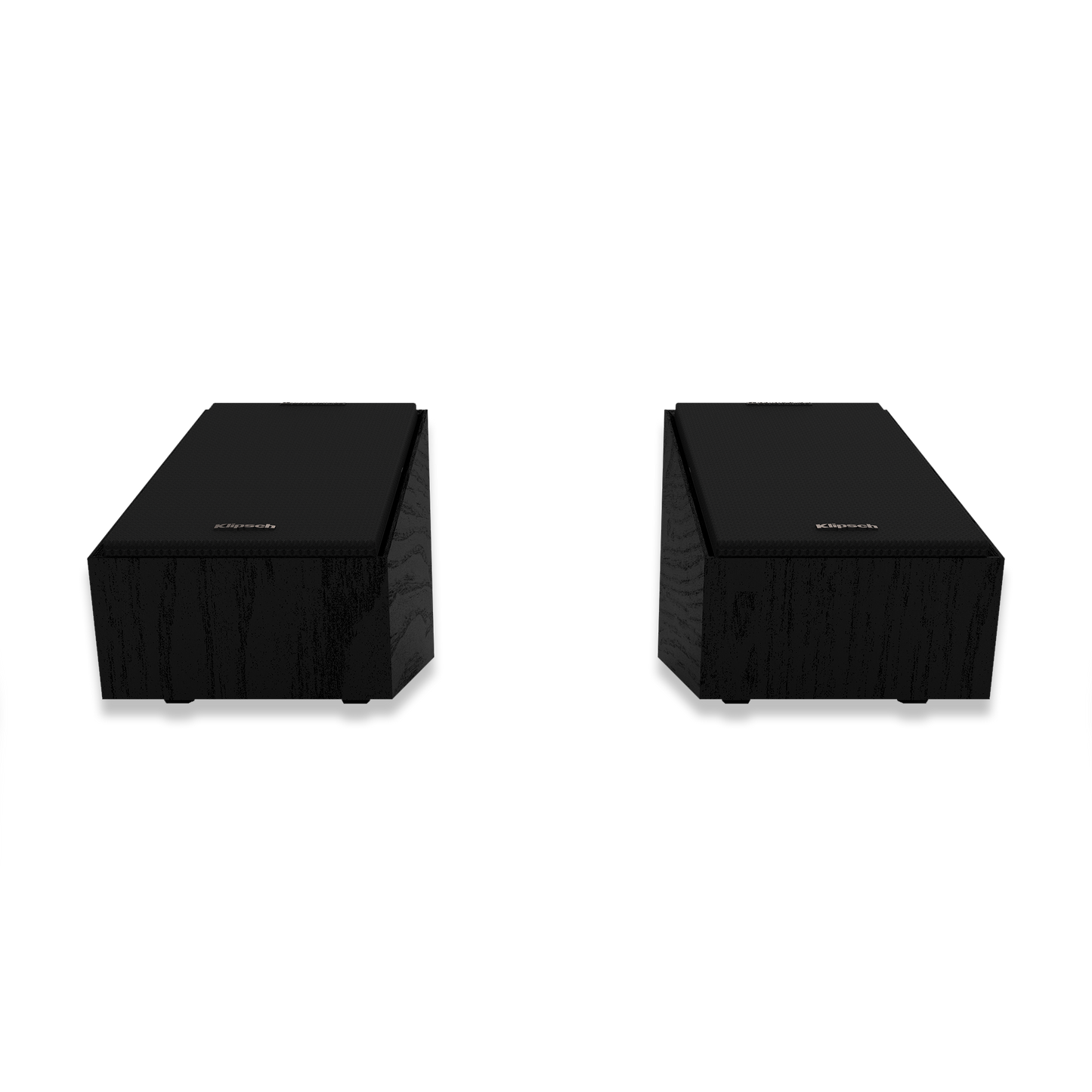 Angled top view of Klipsch R-40SA elevation speaker in black