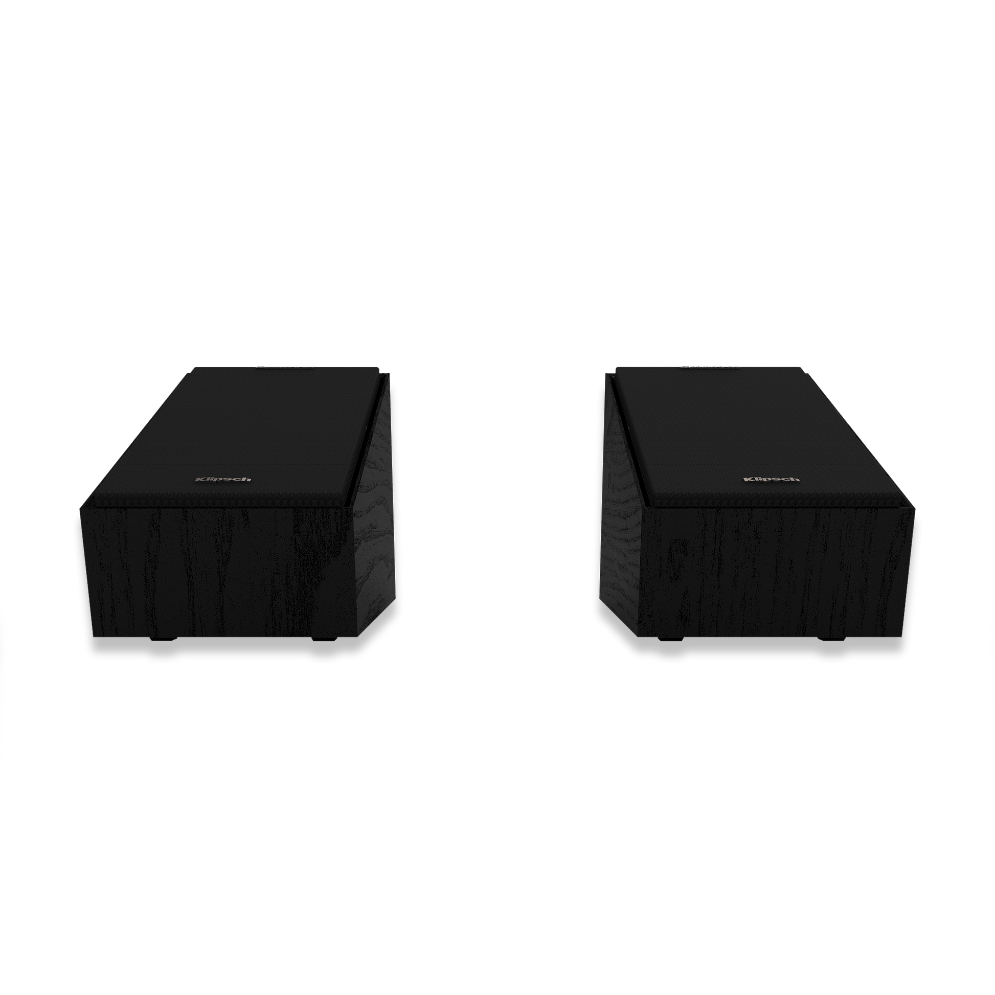 Angled top view of Klipsch R-40SA elevation speaker in black