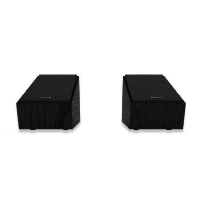 Angled top view of Klipsch R-40SA elevation speaker in black