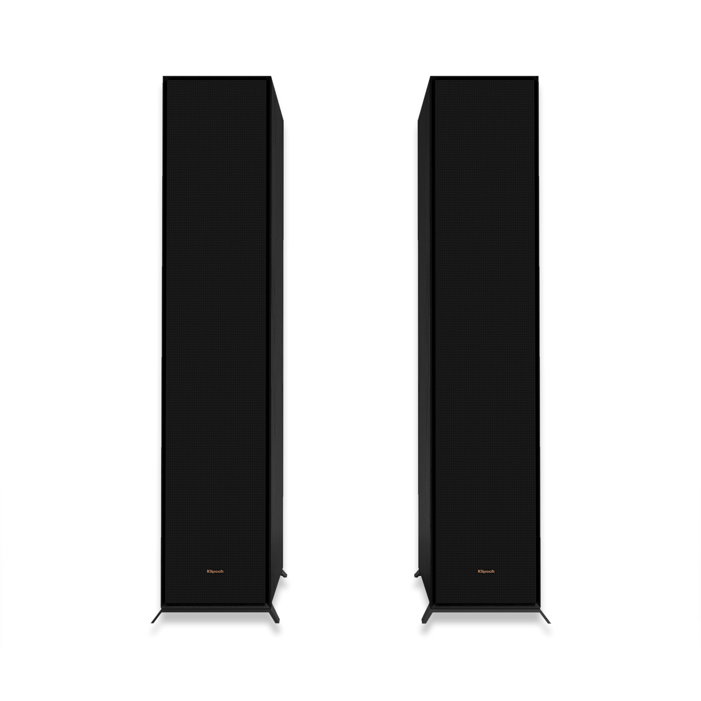 Klipsch R-605FA speaker with magnetic grille attached, black finish