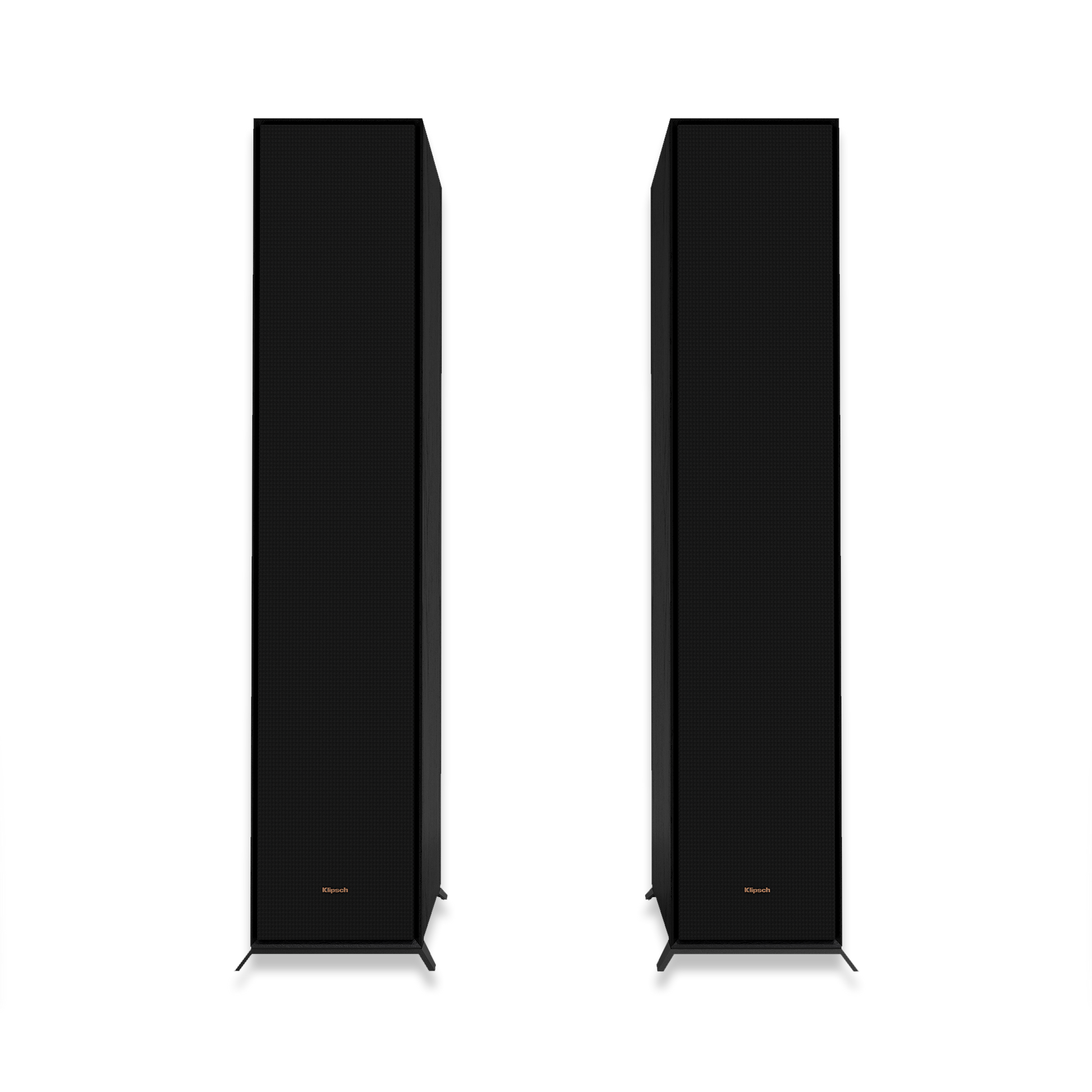 Klipsch R-605FA speaker with magnetic grille attached, black finish