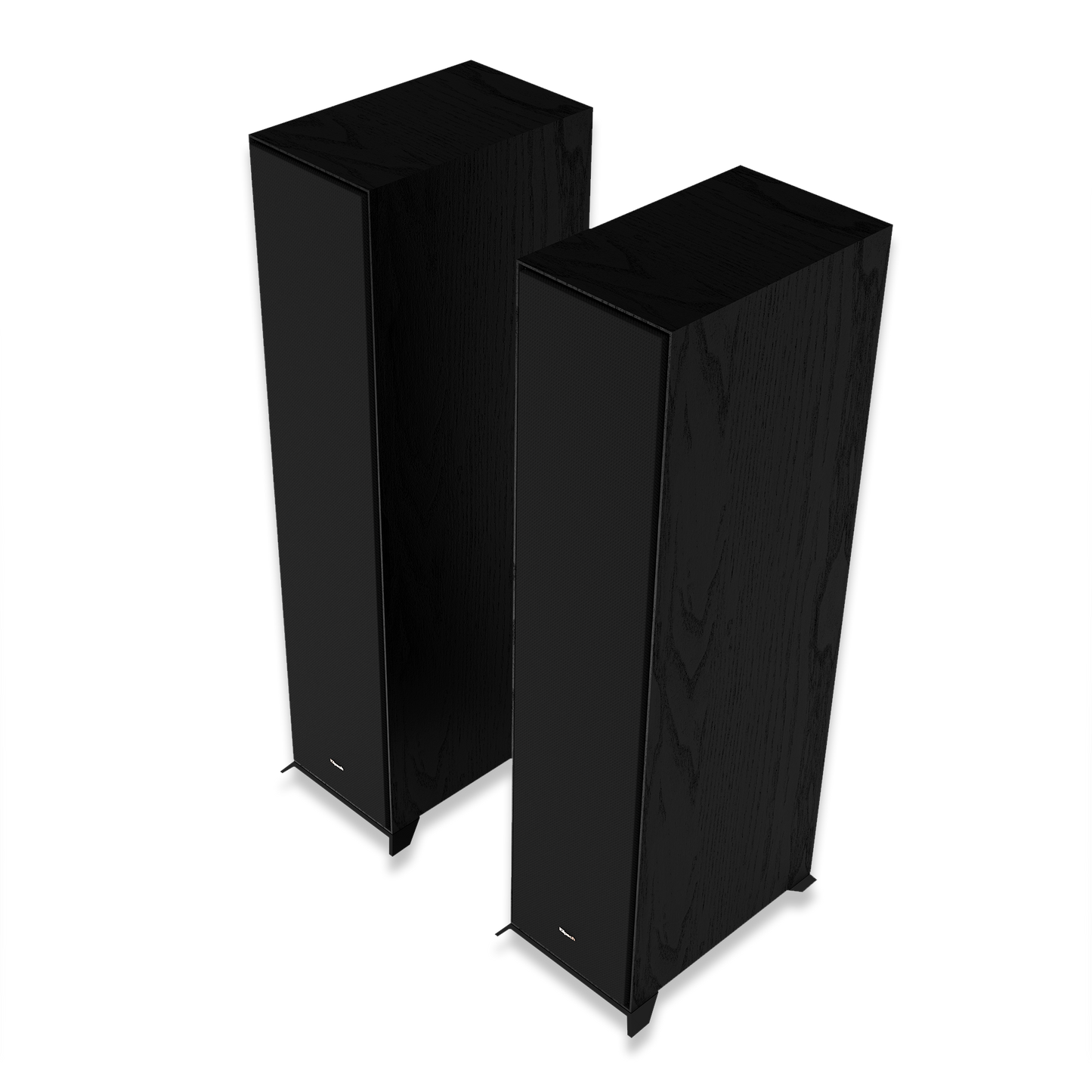 Klipsch R-800F floorstanding speaker angled view in black finish