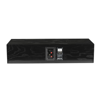 Rear panel of Klipsch RC-64 III in Black Ash with dual binding posts