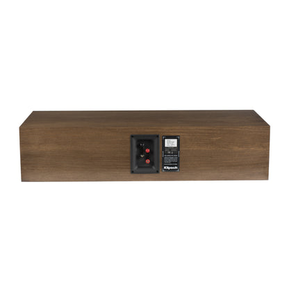 Rear of Klipsch RC-64 III in Walnut showing connection panel