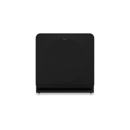 Klipsch RP-1400SW ebony subwoofer front view, grille on