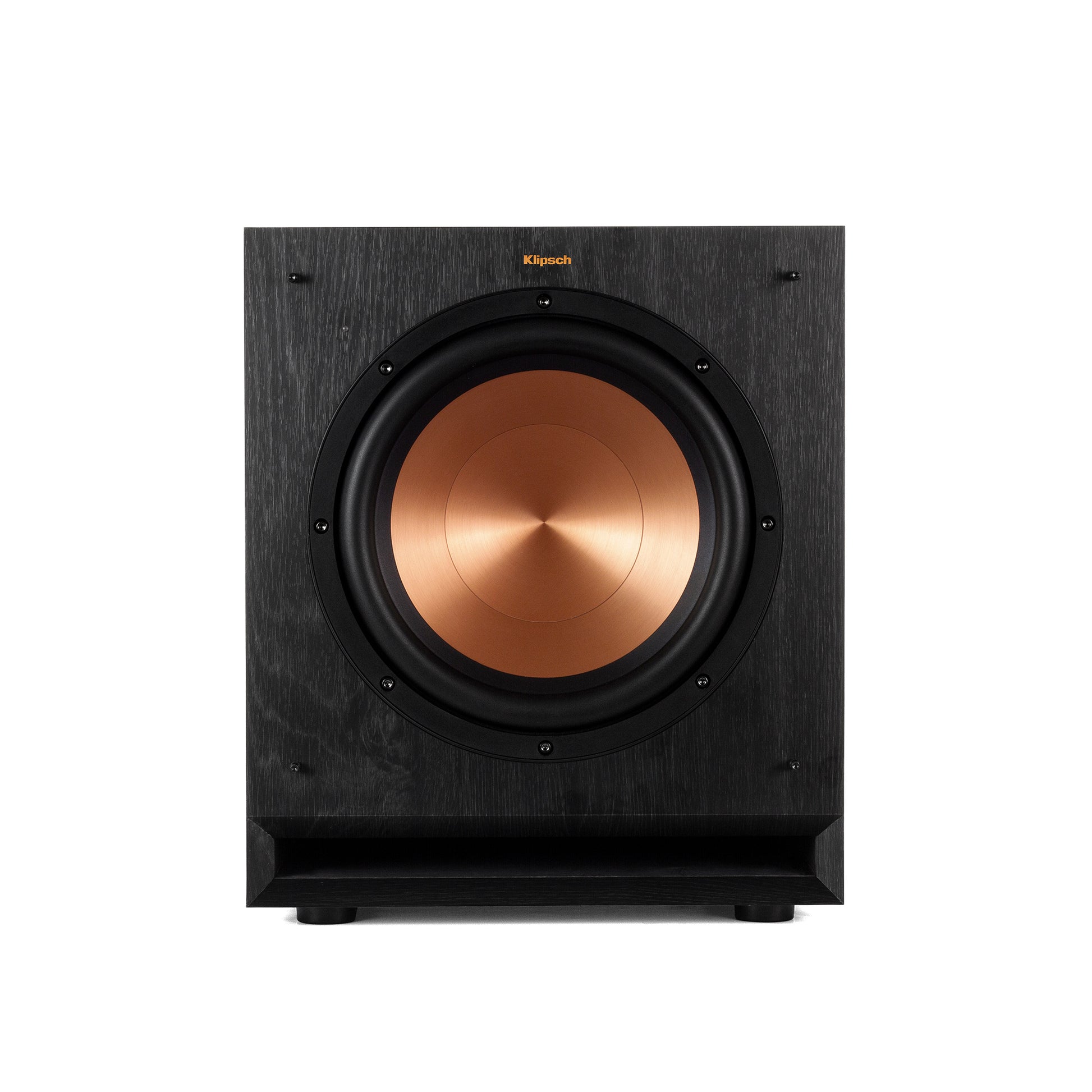 Klipsch SPL-100 subwoofer front view showing 10-inch Cerametallic woofer