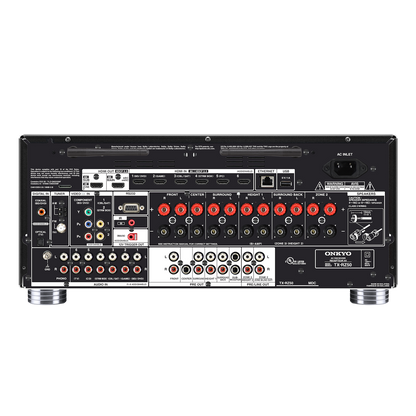 Onkyo TX-RZ50 AV receiver in black, rear panel connections