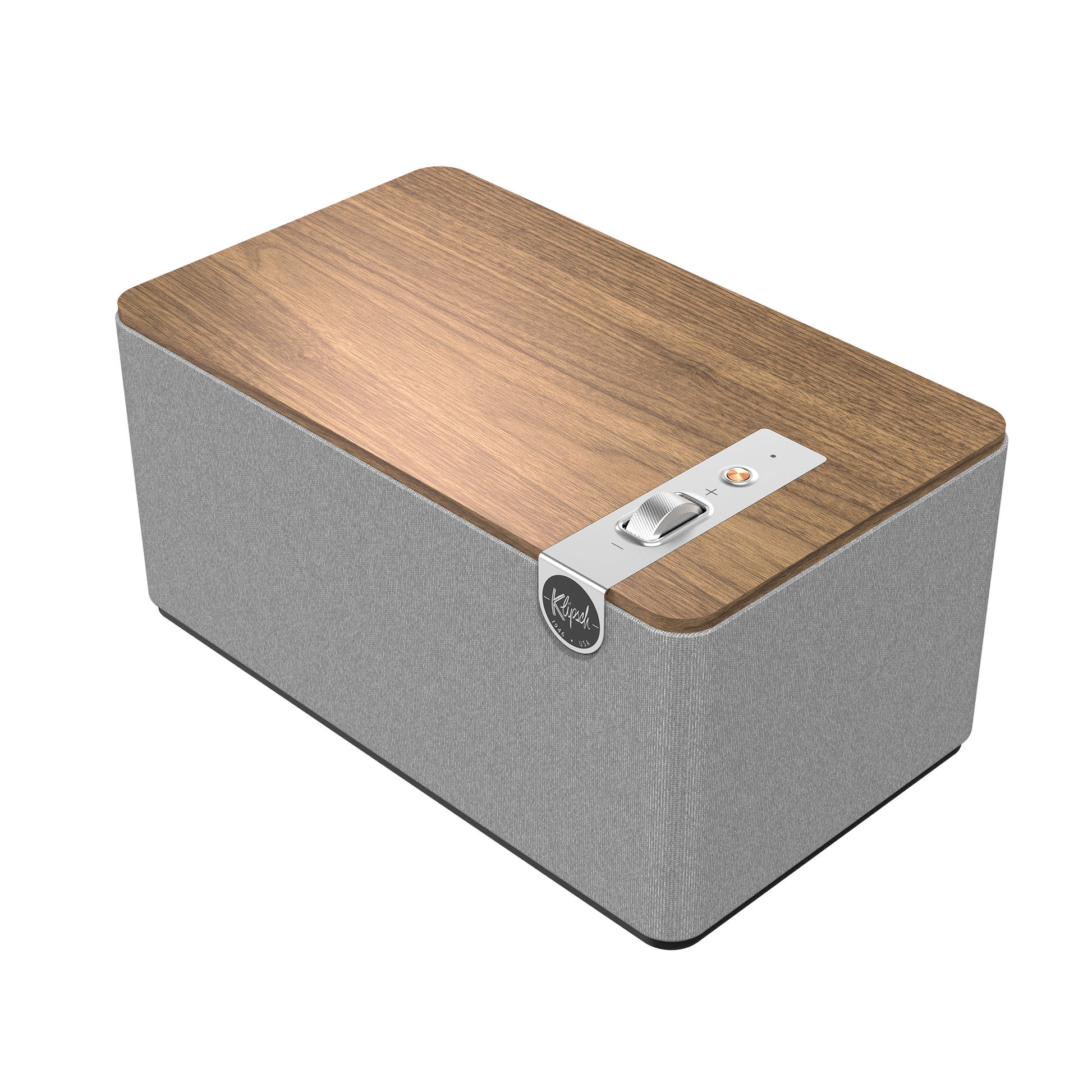 Klipsch The Three Plus in Walnut, front hero view