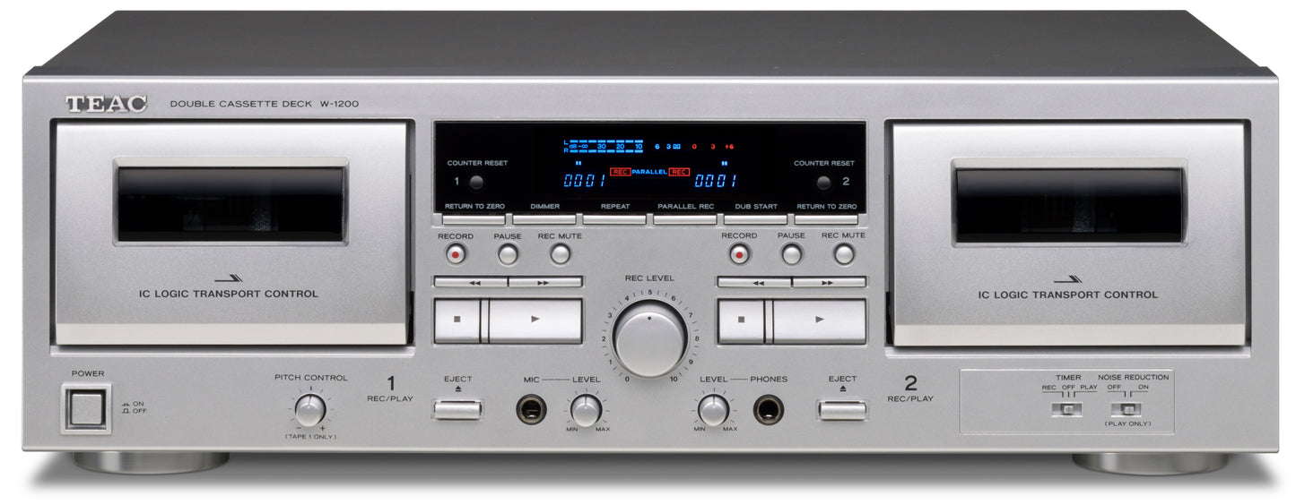 TEAC W-1200 Dual Cassette Deck - Silver