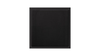 Sonus faber Arena 1 3-way in-wall speaker in black, featuring the optional grille for component protection.