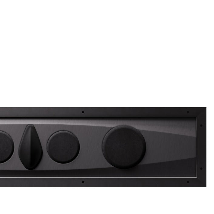 Close-up of the Sonus faber Arena 30H 4-way in-wall speaker, showcasing the optional grille for component protection.
