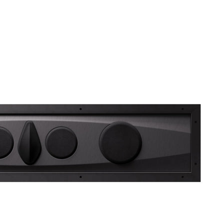Close-up of the Sonus faber Arena 30H 4-way in-wall speaker, showcasing the optional grille for component protection.