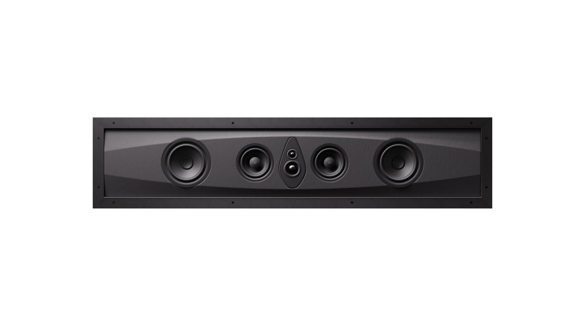 Sonus faber Arena 30H 4-way in-wall speaker without the grille, revealing its exquisite Italian design in closer detail.