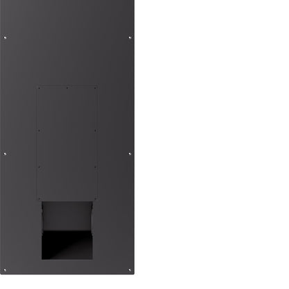 Close-up of the Sonus faber Arena S10 in-wall modular balanced subwoofer without the grille, emphasizing its detailed Italian design.