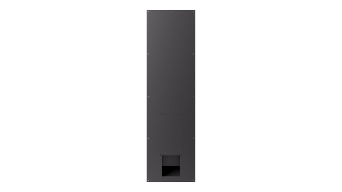 Sonus faber Arena S10 in-wall modular balanced subwoofer without the grille, revealing its exquisite Italian design in closer detail.