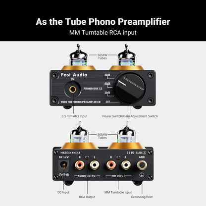 Fosi Audio BOX X2 - Phono Preamp for Turntable
