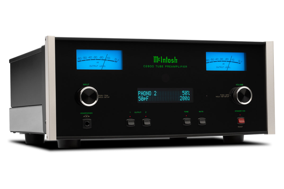McIntosh C2800 Tube Stereo Preamplifier, angled view