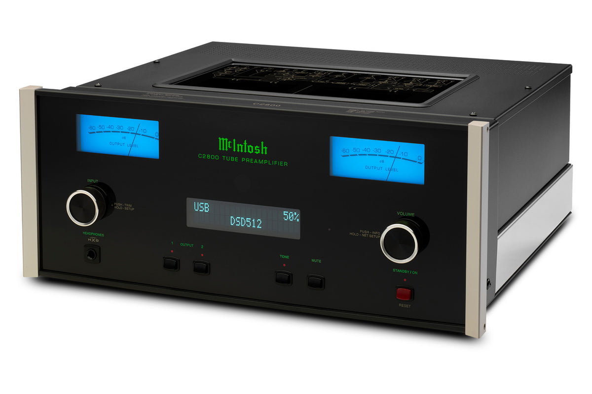 McIntosh C2800 Tube Stereo Preamplifier, angled view