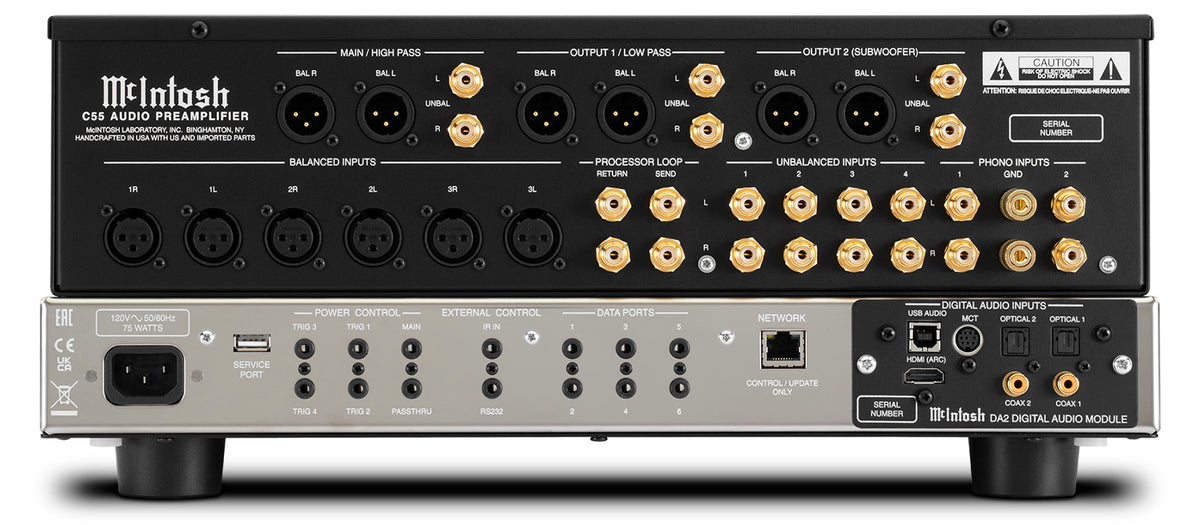McIntosh C55 Solid-State Stereo Preamplifier, rear view