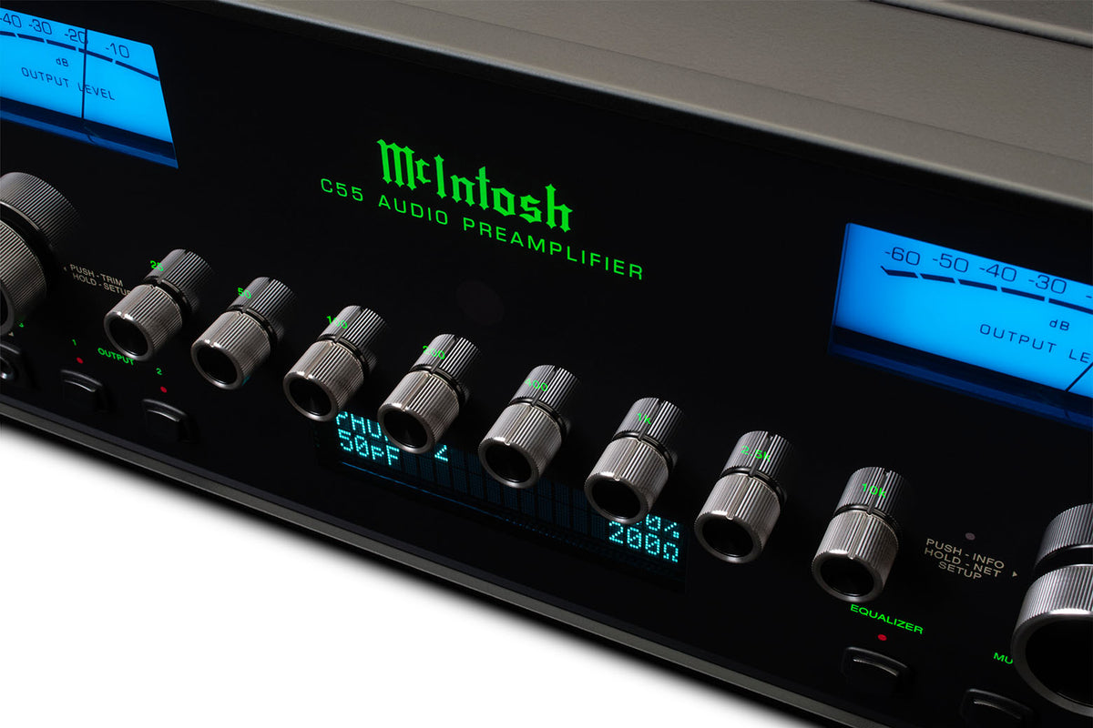 McIntosh C55 Solid-State Stereo Preamplifier, front view
