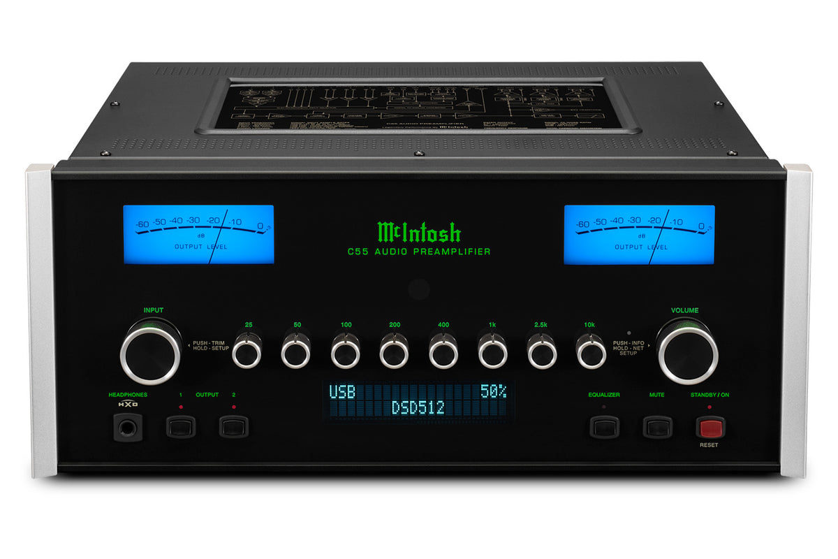 McIntosh C55 Solid-State Stereo Preamplifier, front view