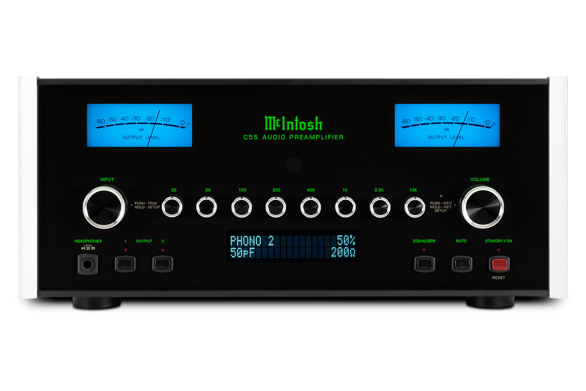 McIntosh C55 Solid-State Stereo Preamplifier, front view