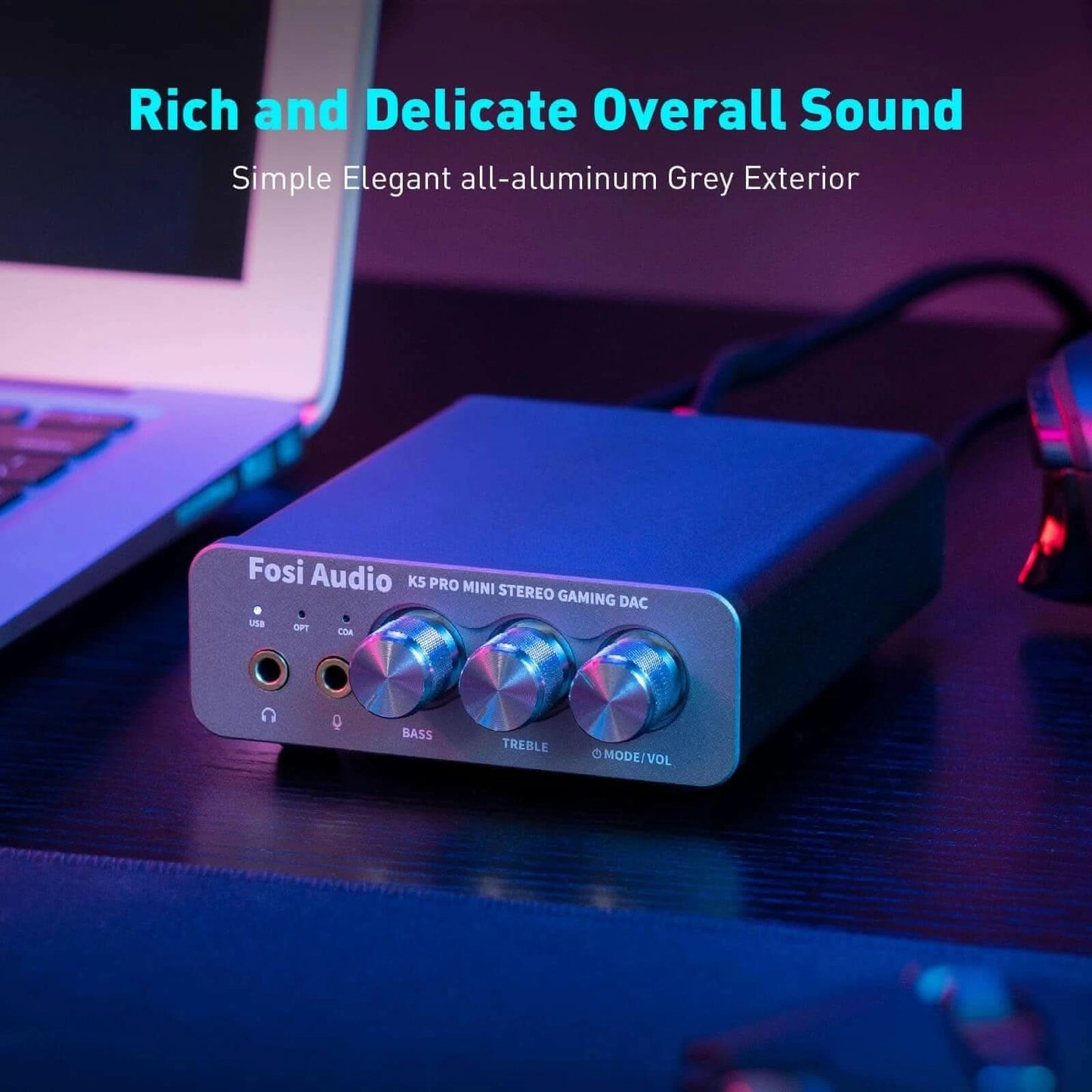 Fosi Audio K5 Pro - Mini Stereo Gaming DAC
