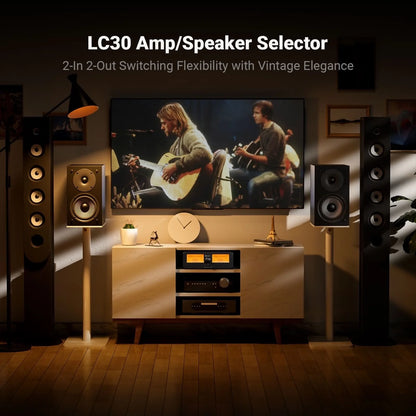Fosi Audio LC30 Black - VU Meter Amplifier Speaker Switcher