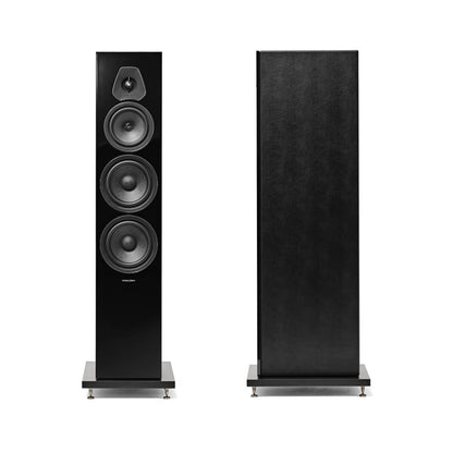 A front view of the Sonus faber Lumina Amator II bookshelf speaker with a high gloss wenge wood finish.
