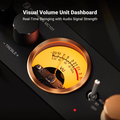 Fosi Audio MC101 - Bluetooth Stereo Amplifier with VU Meter 2CH HiFi Receiver